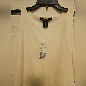 Forever 21 Cream Fringe Tank Top